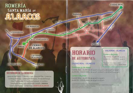 Plano del recorrido de la Romera de Alarcos