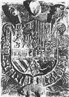 Escudo de armas de Felipe II y el de la ciudad, hallados al llevar a cabo obras en las antiguas carnicerías municipales