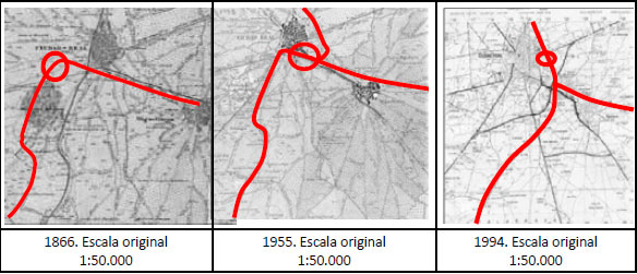 Evolución de la diferente localización de las estaciones de ferrocarril en Ciudad Real. 1866-1994